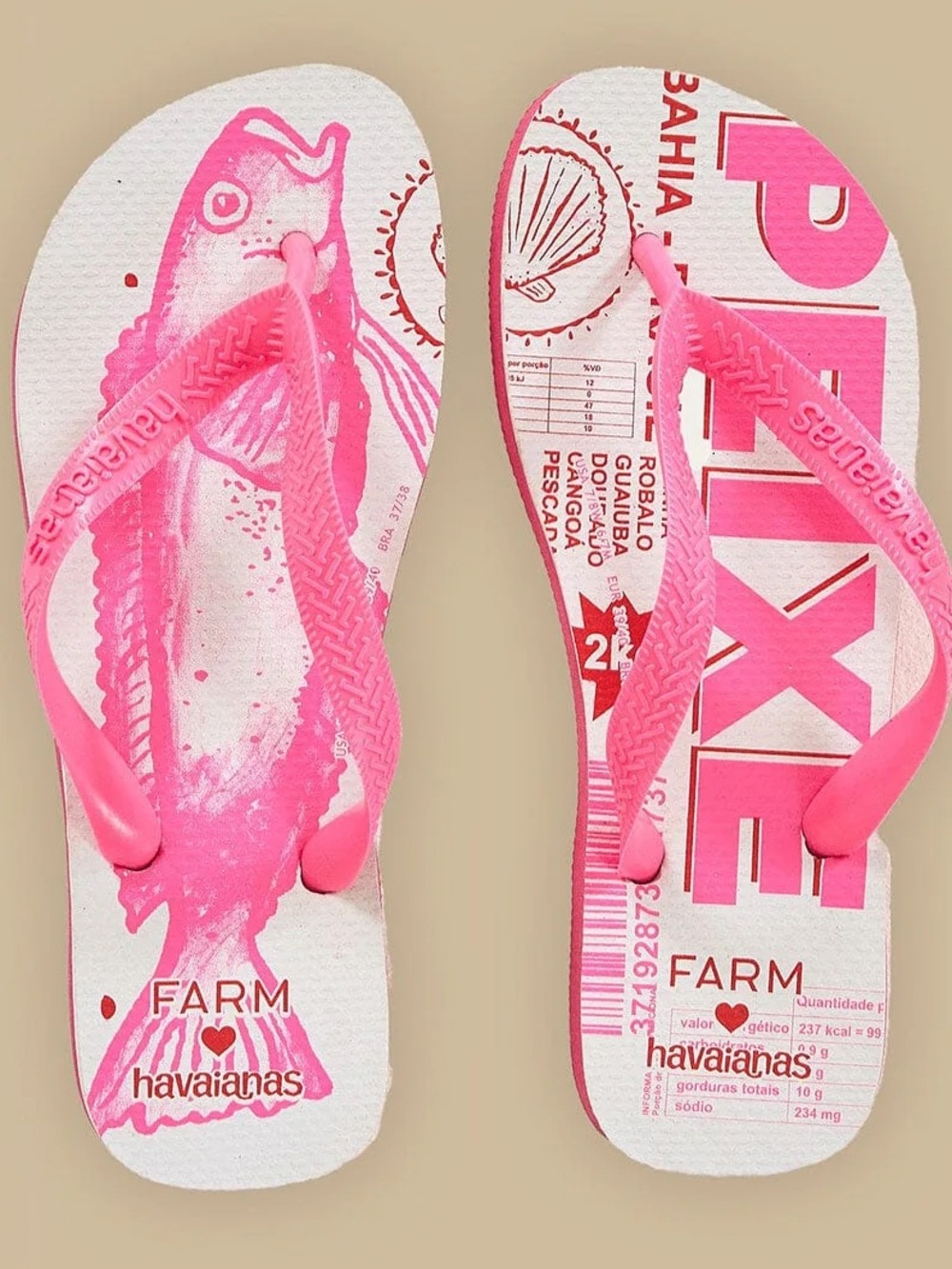 Farm Rio Pink Peixe Havaianas Sandals